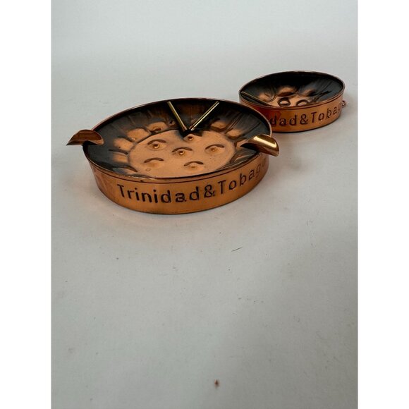 Trinidad & Tobago Copper Steel Drum Ashtray Set - Picture 10 of 16